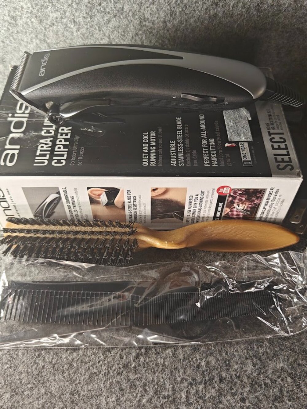 Andis PM‑10 Hair Clipper NEW Open Box Missing Combs Home Haircutting Kit